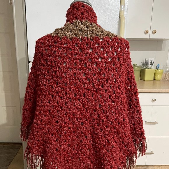 NEW Handmade Crochet  Acrylic Shawl - Picture 2 of 3